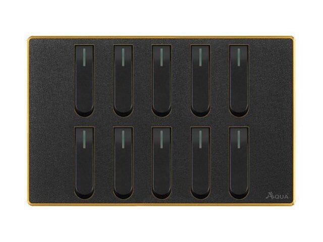 AQUA NEO ACRYLIC BLACK 10 GANG SWITCH – Aqua NEO Acrylic Black