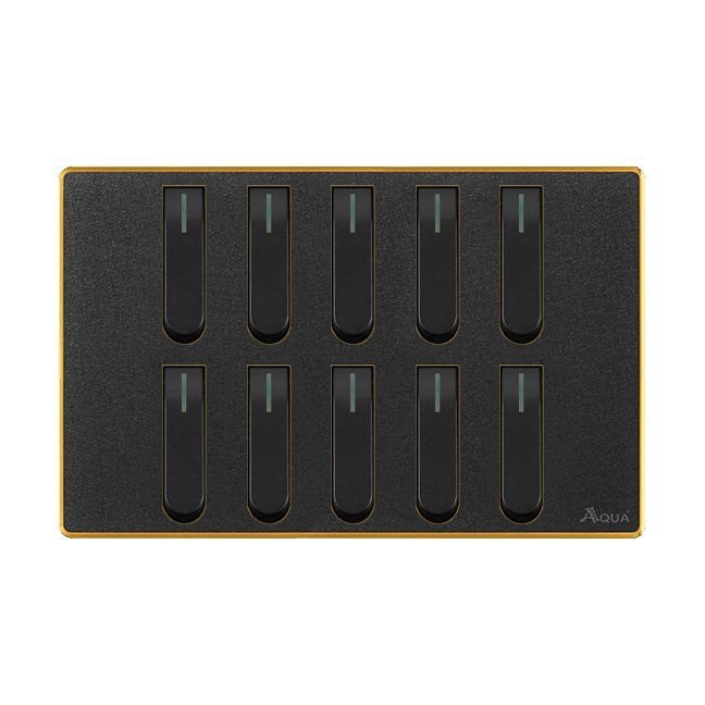 AQUA NEO ACRYLIC BLACK 10 GANG SWITCH – Aqua NEO Acrylic Black