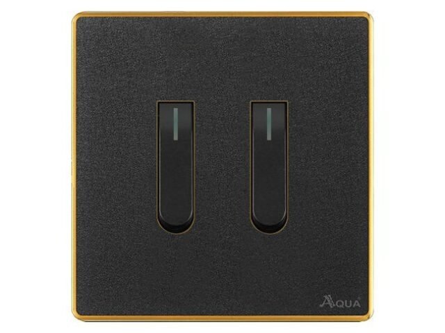 AQUA NEO ACRYLIC BLACK 2 GANG SWITCH – Aqua NEO Acrylic Black