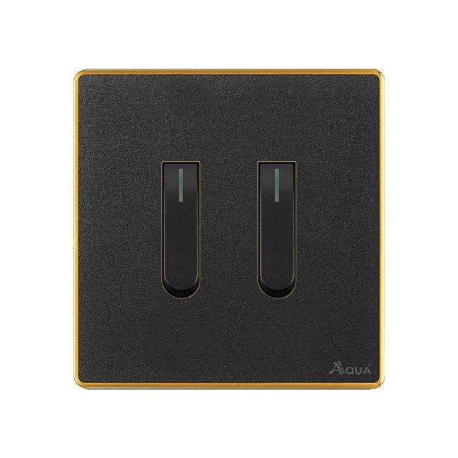 AQUA NEO ACRYLIC BLACK 2 GANG SWITCH – Aqua NEO Acrylic Black