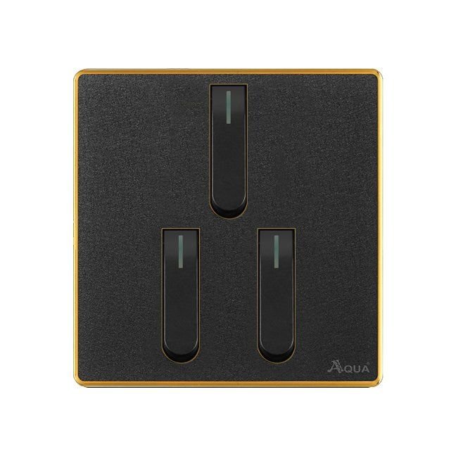 AQUA NEO ACRYLIC BLACK 3 GANG SWITCH – Aqua NEO Acrylic Black