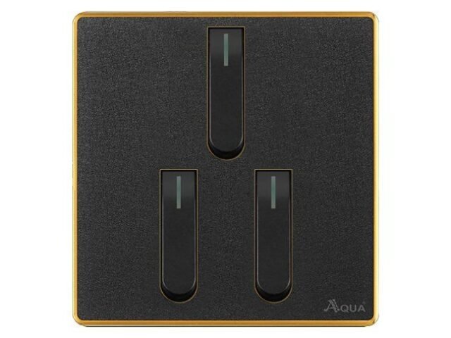 AQUA NEO ACRYLIC BLACK 3 GANG SWITCH – Aqua NEO Acrylic Black