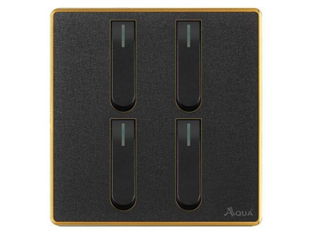 AQUA NEO ACRYLIC BLACK 4 GANG SWITCH – Aqua NEO Acrylic Black