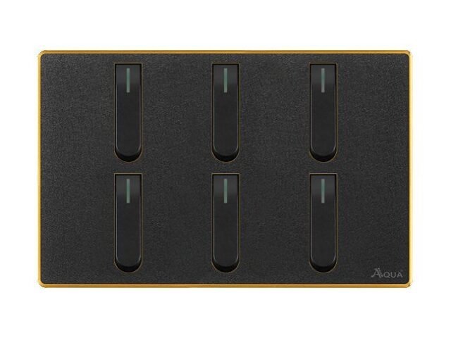 AQUA NEO ACRYLIC BLACK 6 GANG SWITCH – Aqua NEO Acrylic Black