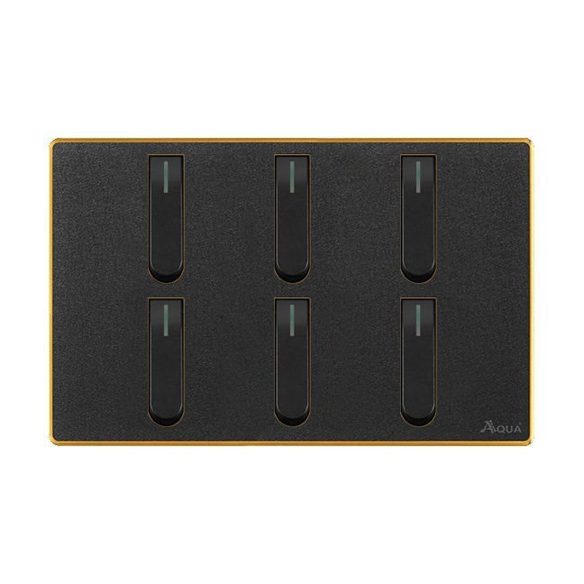 AQUA NEO ACRYLIC BLACK 6 GANG SWITCH – Aqua NEO Acrylic Black
