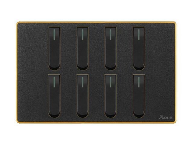 AQUA NEO ACRYLIC BLACK 8 GANG SWITCH – Aqua NEO Acrylic Black