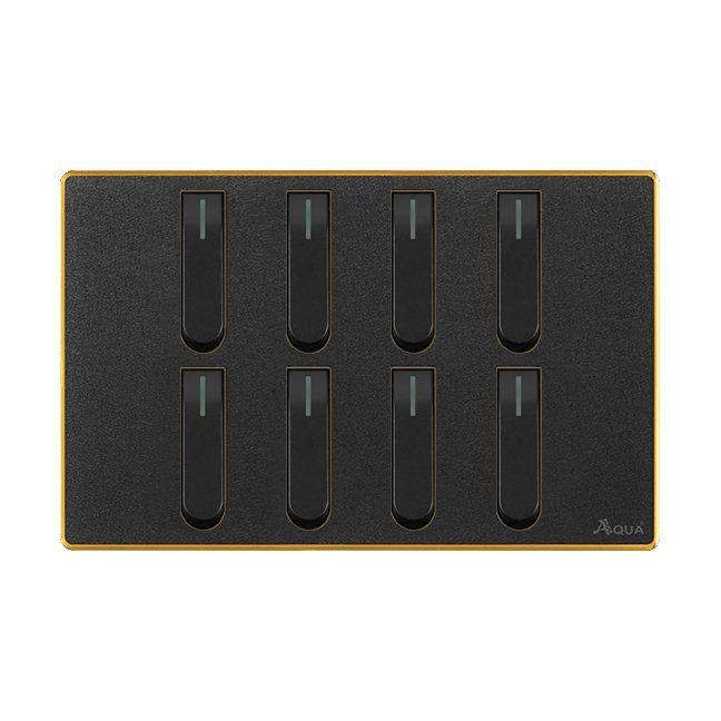 AQUA NEO ACRYLIC BLACK 8 GANG SWITCH – Aqua NEO Acrylic Black