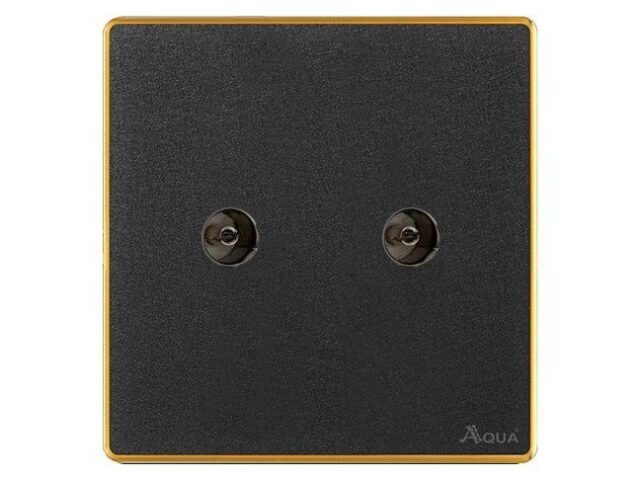 AQUA NEO ACRYLIC BLACK DOUBLE TV SOCKET – Aqua NEO Acrylic Black