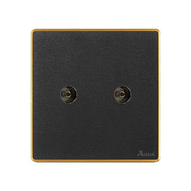 AQUA NEO ACRYLIC BLACK DOUBLE TV SOCKET – Aqua NEO Acrylic Black
