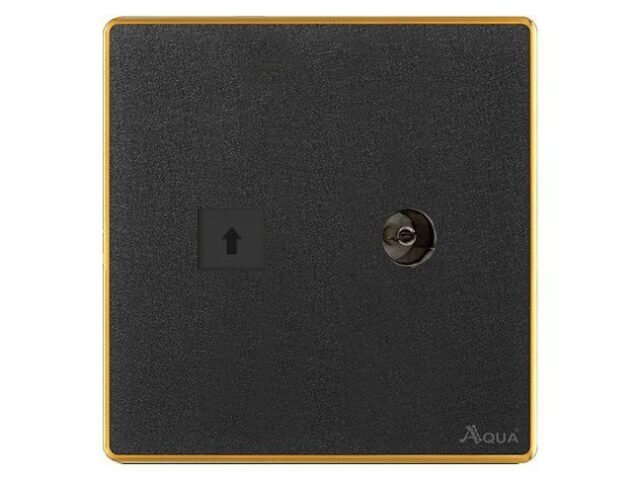 AQUA NEO ACRYLIC BLACK TV + TELEPHONE SOCKET – Aqua NEO Acrylic Black