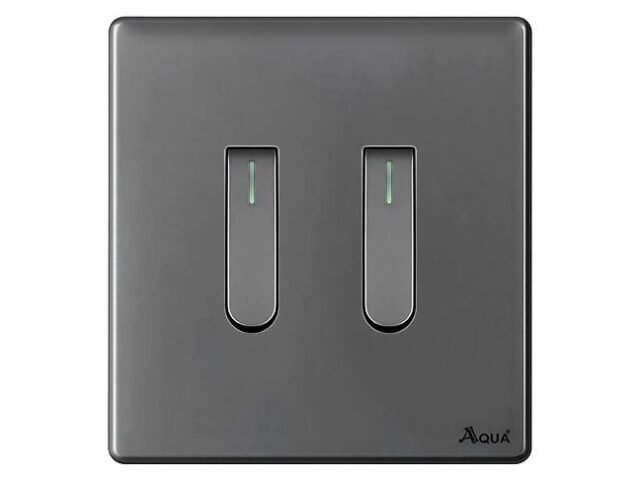 AQUA NEO SUPER GREY 2 GANG SWITCH – Aqua NEO Super Grey