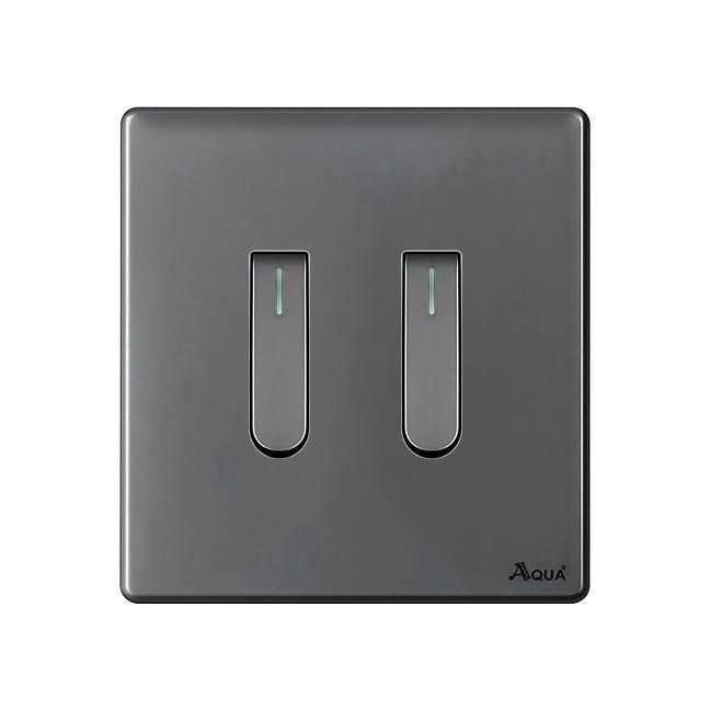 AQUA NEO SUPER GREY 2 GANG SWITCH – Aqua NEO Super Grey