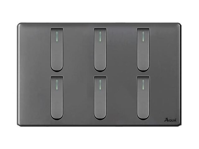 AQUA NEO SUPER GREY 6 GANG SWITCH – Aqua NEO Super Grey
