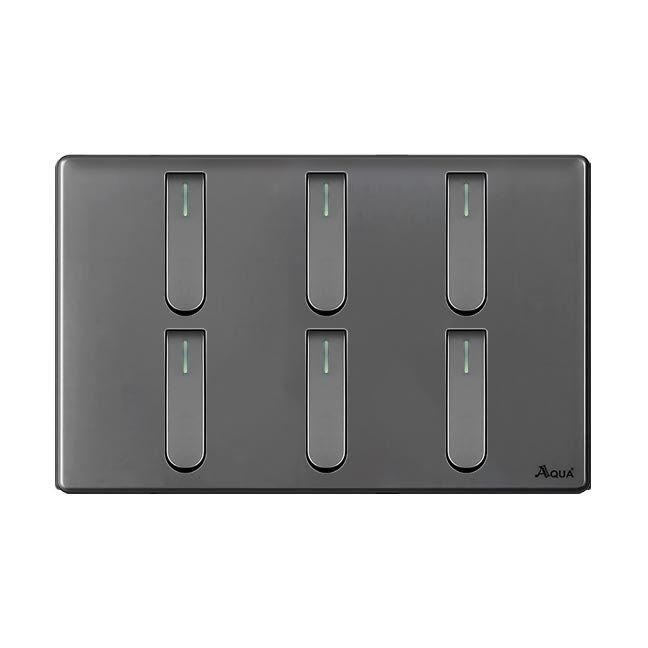 AQUA NEO SUPER GREY 6 GANG SWITCH – Aqua NEO Super Grey