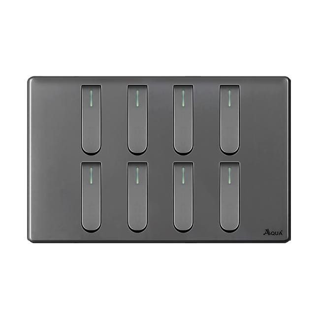 AQUA NEO SUPER GREY 8 GANG SWITCH – Aqua NEO Super Grey
