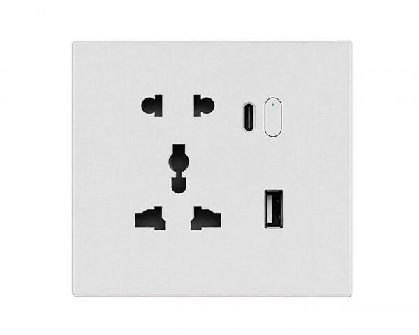 AQUA ZIGBEE DOVE WHITE MULTI + USB + TYPE-C – Aqua Aqua Zigbee Dove White Switches