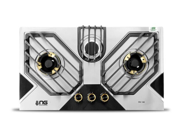 NasGas DG-148 Built-in Hob – 3 Burner Stainless Steel Gas Stove with Auto Ignition – NasGas Built-in Hobs