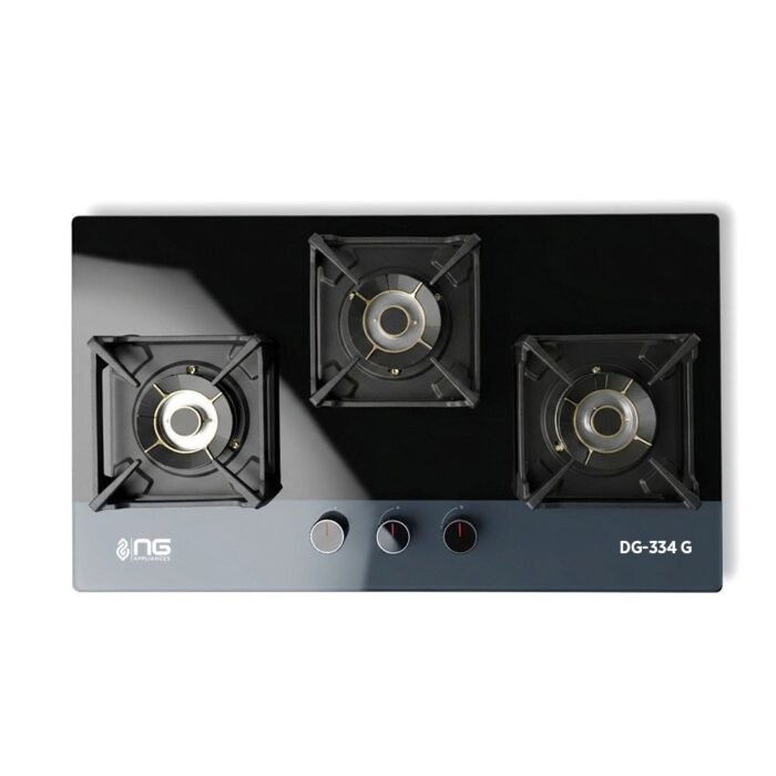 NasGas DG-334G (Auto & Safety) Built-in Hob – 3 Large 5.5Kw Burners with Tempered Glass Top – NasGas Built-in Hobs
