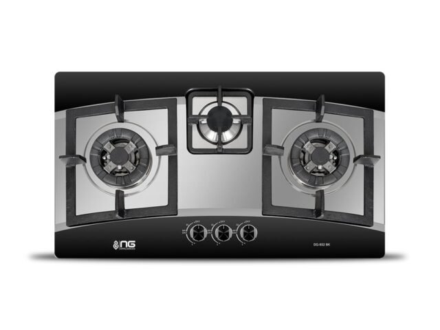 NasGas DG-932 BK Built-in Hob – 3 Burner Stainless Steel Top Gas Stove – NasGas Built-in Hobs