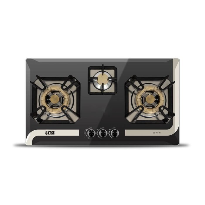 NasGas DG-933 BK Built-in Hob – 3 Super Prime Burners with Auto Agnition – NasGas Built-in Hobs