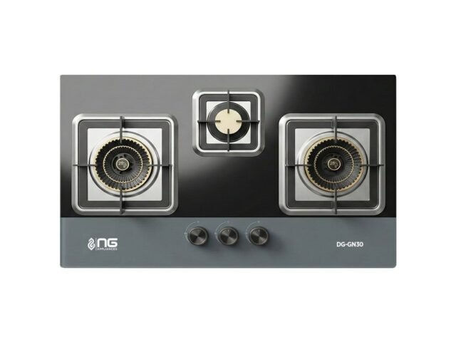 NasGas DG-GN30 Built-in Hob – 3 Burner Tempered Glass Gas Stove with 5.5Kw Burners – NasGas Built-in Hobs