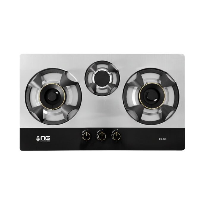 NasGas Heavy Duty Built-in Hob (DG-145) – 3 Burners Stainless Steel with Auto Ignition – NasGas Built-in Hobs