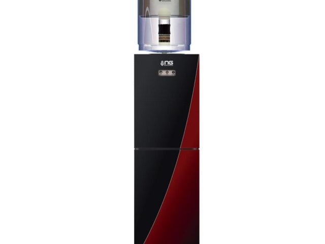 NasGas NWD-190 Water Dispenser – 2 Tap Glass Door (Black & Maroon) – NasGas Water Dispenser