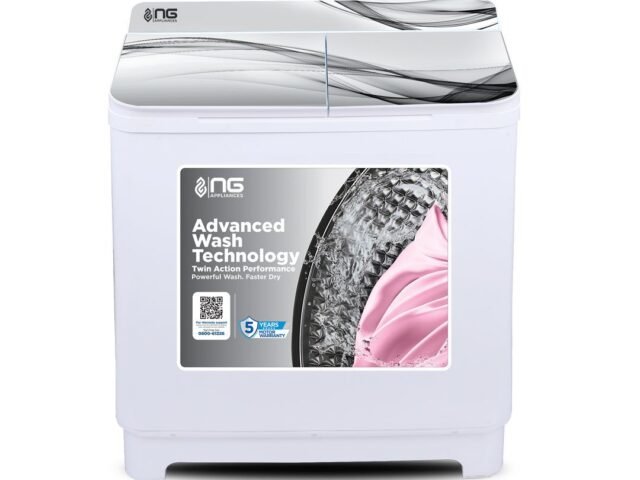 NasGas NWM-501 15Kg Semi-Automatic Washing Machine – Glass Top Double Body – NasGas Washing Machine