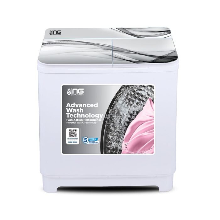 NasGas NWM-501 15Kg Semi-Automatic Washing Machine – Glass Top Double Body – NasGas Washing Machine