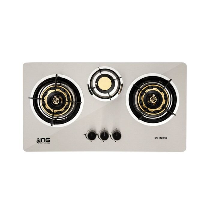 Nasgas Build In Hob DG-1428 SS – 3 Burner Stainless Steel Hob – NasGas Built-in Hobs