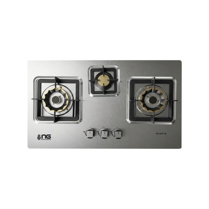 Nasgas Build In Hob DG-1530 SS – 3 Burner Stainless Steel Hob – NasGas Built-in Hobs