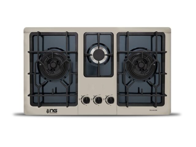 Nasgas Built-In Hob DG-444 BK – 3 Burner Stainless Steel Gas Hob – NasGas Built-in Hobs