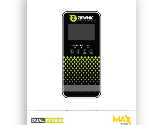 SOLAR HYBRID INVERTER DUAL  MAX (1.6KW) PV2500 – Ziewnic Hybrid Inverters
