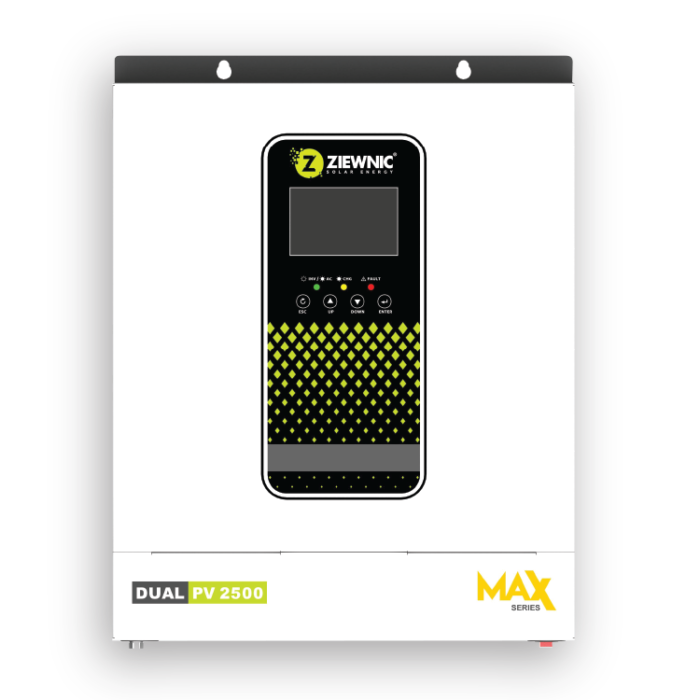 SOLAR HYBRID INVERTER DUAL  MAX (1.6KW) PV2500 – Ziewnic Hybrid Inverters