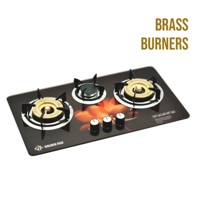 Kitchen Built-In Hob GT-3A22 Brass Burner – Golden Fuiji Built-In Hobs